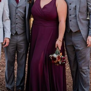 David’s Bridal Wine A-line Bridesmaids dress